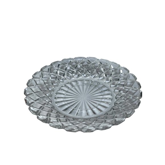 Vintage ANCHOR HOCKING Waterford Bread & Butter Plate Crystal Glass Textured - Picture 1 of 9